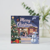Betoverende besneeuwde kerst Kaart (Staand voorkant)