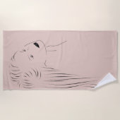 Betoverende Black Line Art Vrouw Visual Strandlaken (Voorkant)