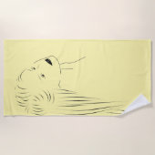 Betoverende Black Line Art Vrouw Visual Strandlaken (Voorkant)