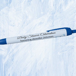Betoverende Blauwe Baby Boy Baby Shower Favor Blau Inkt Pen