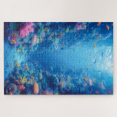 Betoverende blauwe diepten en koraaltinten legpuzzel (Horizontaal)