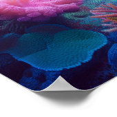 Betoverende blauwe diepten en koraaltinten poster (Hoek)