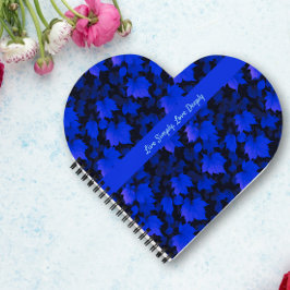 Betoverende blauwe herfstbladeren notitieboek