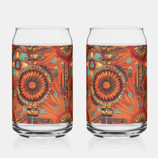 Betoverende blauwe "ingewikkelde echo's" drank kan blikvorm glas (Voorkant)