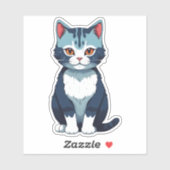 Betoverende Blauwe Kattenblik Sticker (Vel)