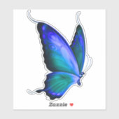 Betoverende Blauwgroen en Sapphire Butterfly Sticker (Vel)