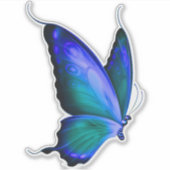 Betoverende Blauwgroen en Sapphire Butterfly Sticker (Voorkant)