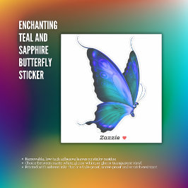 Betoverende Blauwgroen en Sapphire Butterfly Sticker
