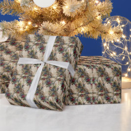 Betoverende bloemenooruil cadeaupapier