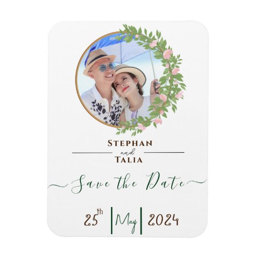 Betoverende bloemige elegantie bruiloft magneet (Verticaal)