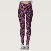 Betoverende Bloom: Paarse Moonlight Leggings (Voorkant)