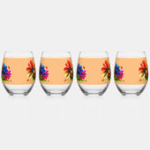 Betoverende Blooms: Floral Pattern Design Collecti Wijnglas Zonder Voet (Links)