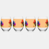 Betoverende Blooms: Floral Pattern Design Collecti Wijnglas Zonder Voet (Rechts)