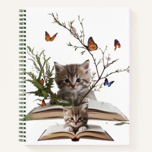 Betoverende Boekachtige Kitten Spiraal Notebook Notitieboek