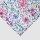 Betoverende Boheemse weidebloemen en gebladerte Tissuepapier (Detail)