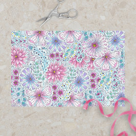 Betoverende Boheemse weidebloemen en gebladerte Tissuepapier