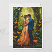 betoverende bos bruiloft Kaart (Achterkant)