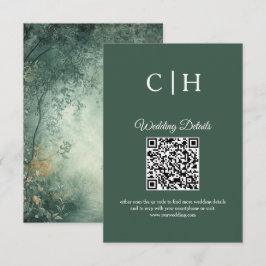 Betoverende bos QR-code huwelijksbijlage Informatiekaartje