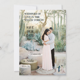 betoverende bos Romance fluisteren liefde foto Save The Date