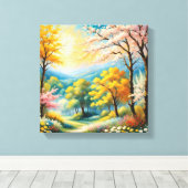 Betoverende bospad-kunstprint canvas afdruk (Insitu (Houten vloer))