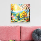 Betoverende bospad-kunstprint canvas afdruk (Insitu (Woonkamer))