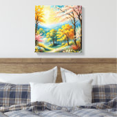 Betoverende bospad-kunstprint canvas afdruk (Insitu (Slaapkamer))