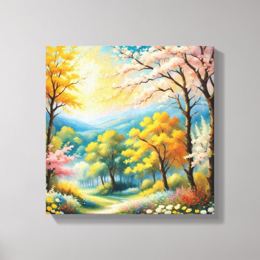 Betoverende bospad-kunstprint canvas afdruk (Voorkant)