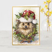 Betoverende bosvriend Hedgehog Kaart (Gele Bloem)