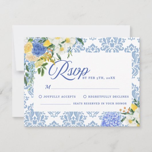 Betoverende Bourgondië & Maroon Bloemen Zwarte Huw RSVP Kaartje (Voorkant)