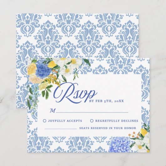 Betoverende Bourgondië & Maroon Bloemen Zwarte Huw RSVP Kaartje (Voorkant / Achterkant)