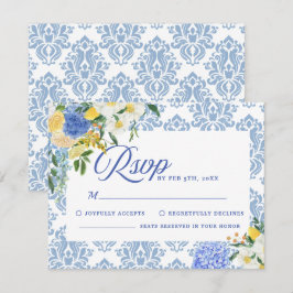 Betoverende Bourgondië & Maroon Bloemen Zwarte Huw RSVP Kaartje