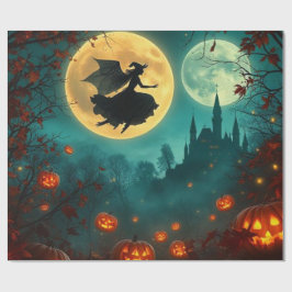 Betoverende Boze Halloween Maan Wrap 🌕 Cadeaupapier