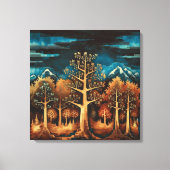 Betoverende bruine herten in Fractal Forest Waterv Canvas Afdruk (Voorkant)