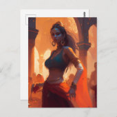 betoverende buikdanseres briefkaart (Voorkant / Achterkant)