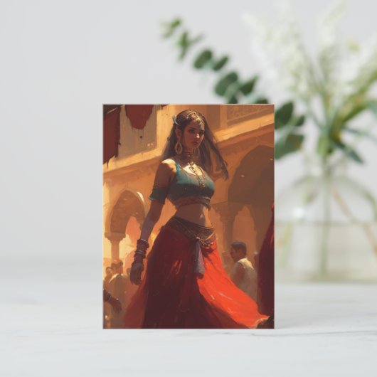 betoverende buikdanseres briefkaart (Staand voorkant)