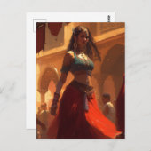 betoverende buikdanseres briefkaart (Voorkant / Achterkant)