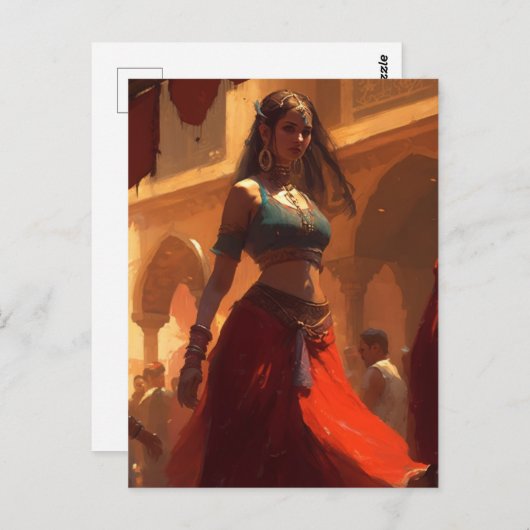 betoverende buikdanseres briefkaart (Voorkant / Achterkant)