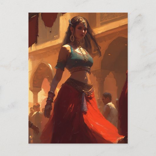 betoverende buikdanseres briefkaart (Voorkant)