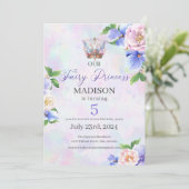 Betoverende Butterfly Crown Fairy Princess Verjaar Kaart (Staand voorkant)