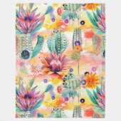 Betoverende cactustuin in levendige kleuren fleece deken (Voorkant)