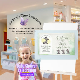 Betoverende Cartoon Zebra Baby shower Banner