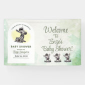 Betoverende Cartoon Zebra Baby shower Banner (Horizontaal)