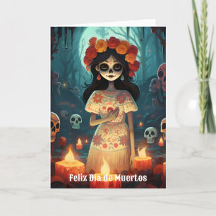 🌹Betoverende Catrina Die de Muertos 🌹 Feestdagen Kaart
