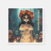 🌹Betoverende Catrina Die de Muertos 🌹 Servet (Voorkant)