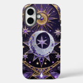 Betoverende Celestial Violet en Gold Design Hoesje (Achterkant)
