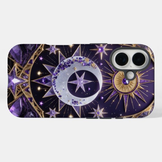 Betoverende Celestial Violet en Gold Design Hoesje (Achterkant (horizontaal))