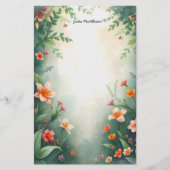 Betoverende charmante tuin met levendige bloesems briefpapier (Voorkant)