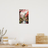 Betoverende Cherry Blossom Tuin Studio Ghibli-Ins Poster (Keuken)
