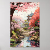 Betoverende Cherry Blossom Tuin Studio Ghibli-Ins Poster (Voorkant)