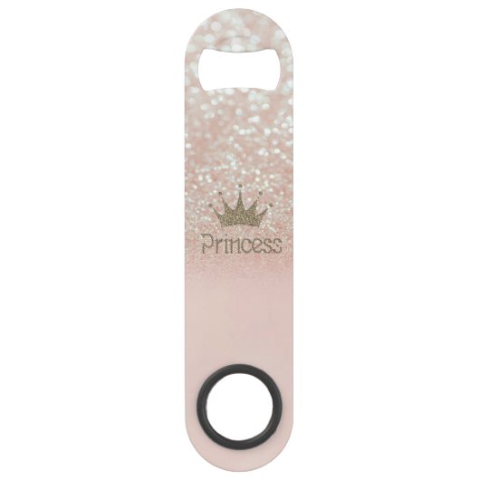 Betoverende Chic Tiara, Prinses, Glitter Bokeh Speed Flessenopener (Voorkant)